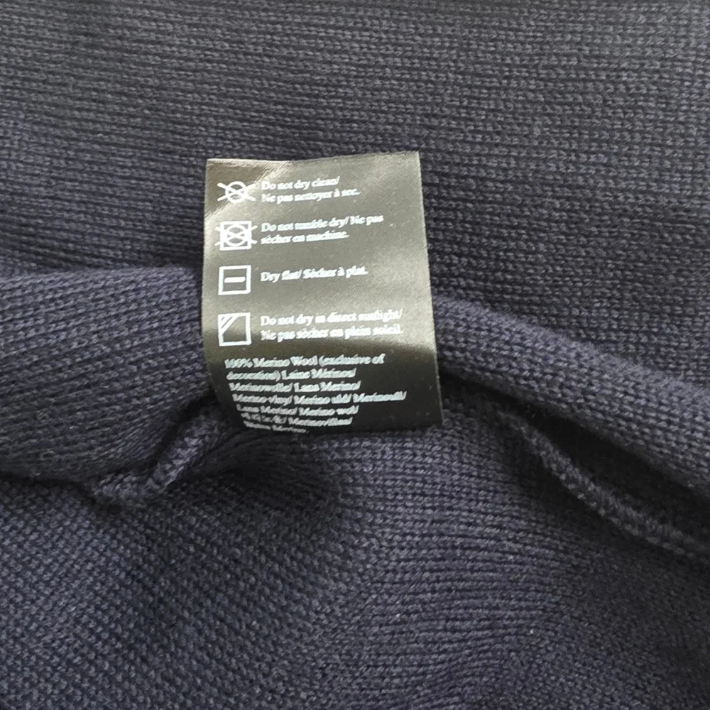 Dale Of Norway Vintage Navy and White High Quality Merino Wool Zip-Up Sweater S - Picture 9 of 12